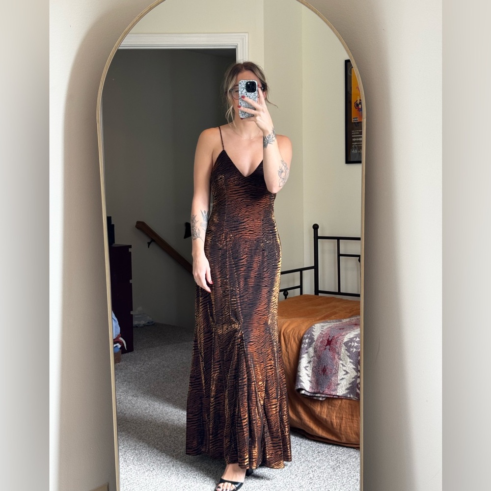 Amy Lynn Black and Copper Velvet Dress